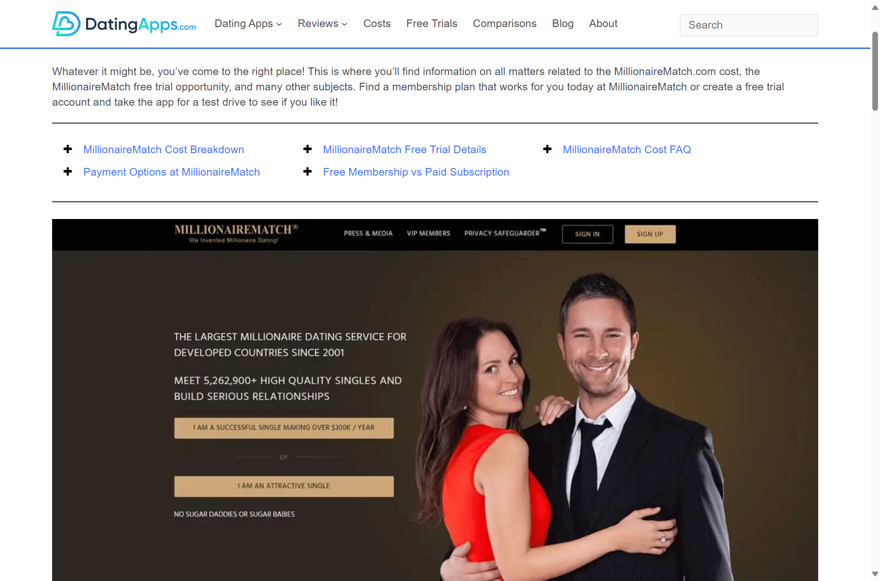 Screenshot of dating app cost structure and premium membership plans